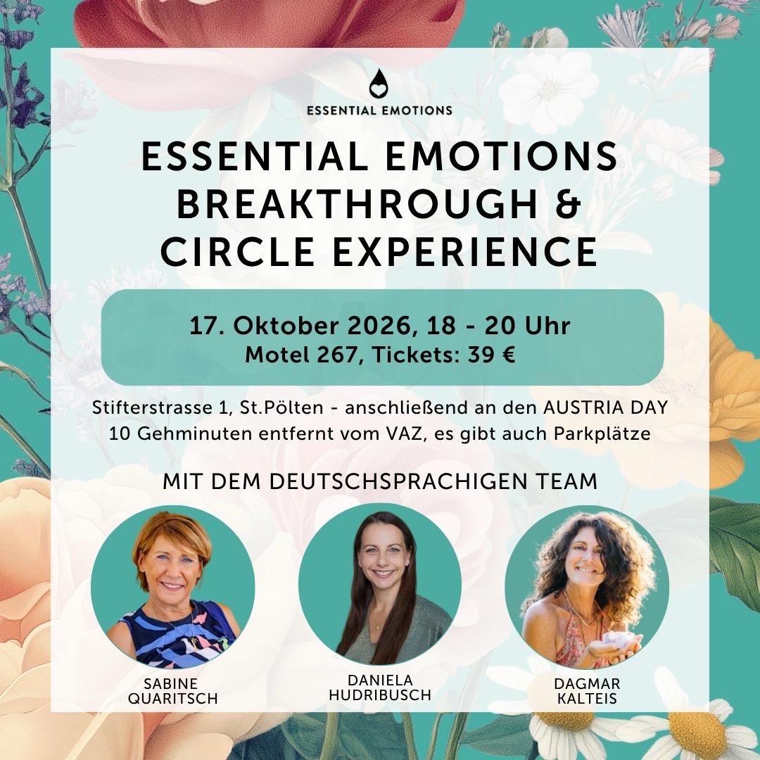 Essential Emotions Breakthrough & Circle Experience | Live - 17.10.26 in St. Pölten (AU)